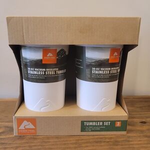 2-Pack Stainless Steel Double Wall Vacuum Insulated Tumblers with Lids, 20oz. Ea